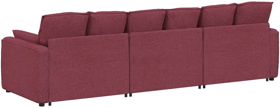 Modulinė sofa su pagalvėlėmis, vyno raudonumo