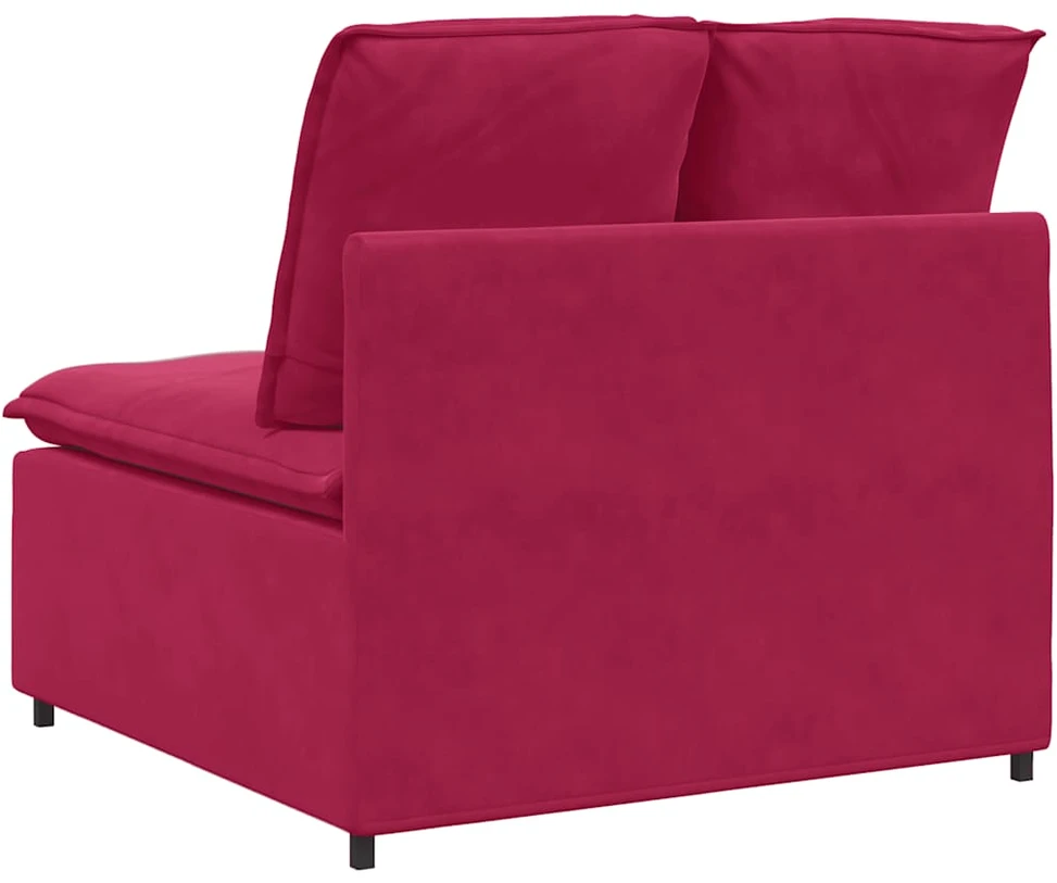 Modulinė sofa su pagalvėlėmis, vyno raudonumo, 100 cm