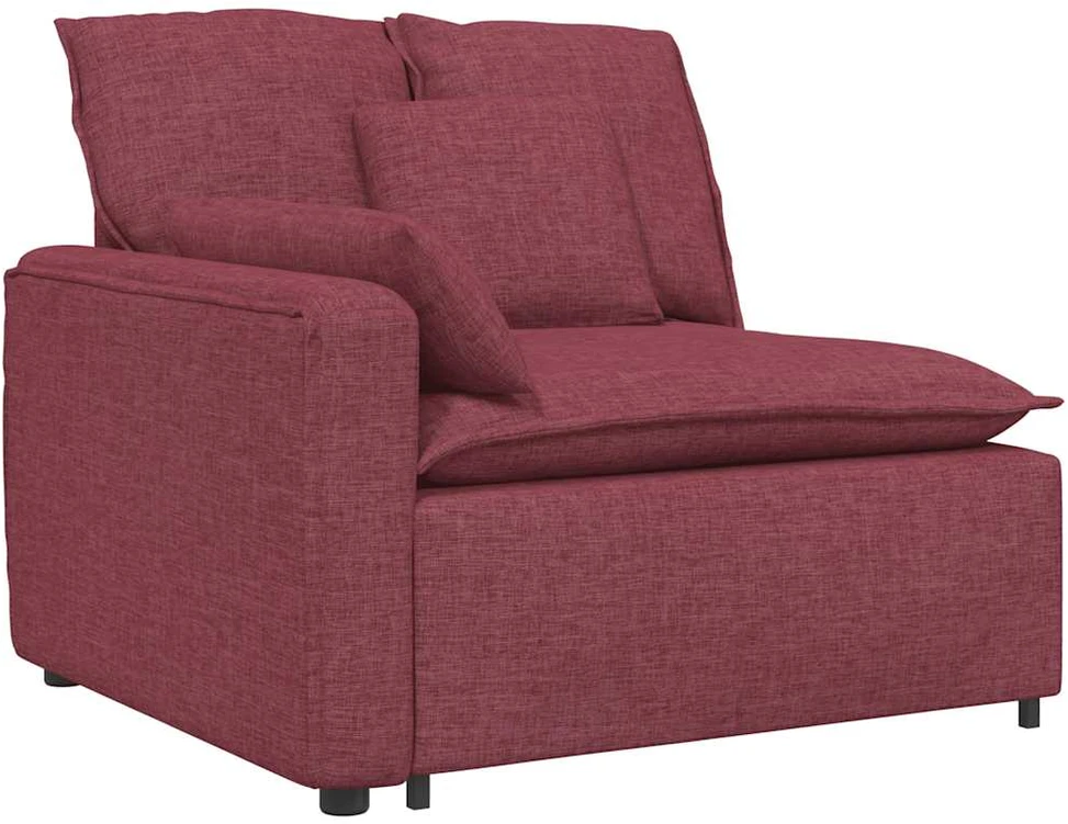 Modulinė sofa su pagalvėlėmis, vyno raudonumo