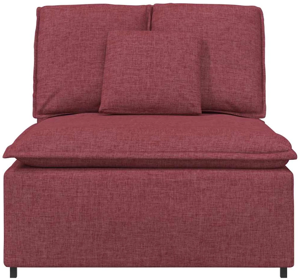 Modulinė sofa su pagalvėlėmis, vyno raudonumo, 100 cm
