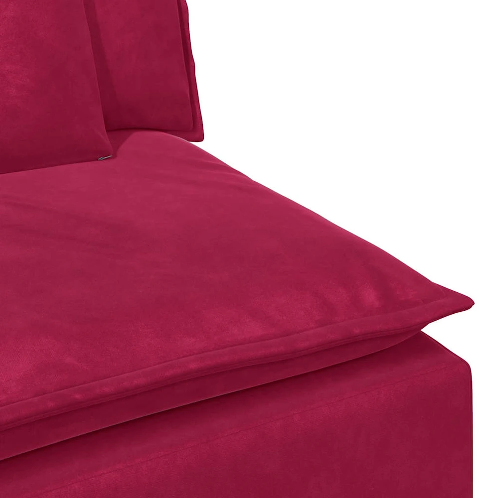 Modulinė sofa su pagalvėlėmis, vyno raudonumo, 100 cm