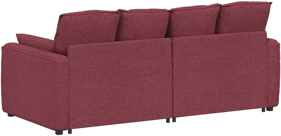 Modulinė sofa su pagalvėlėmis, vyno raudonumo