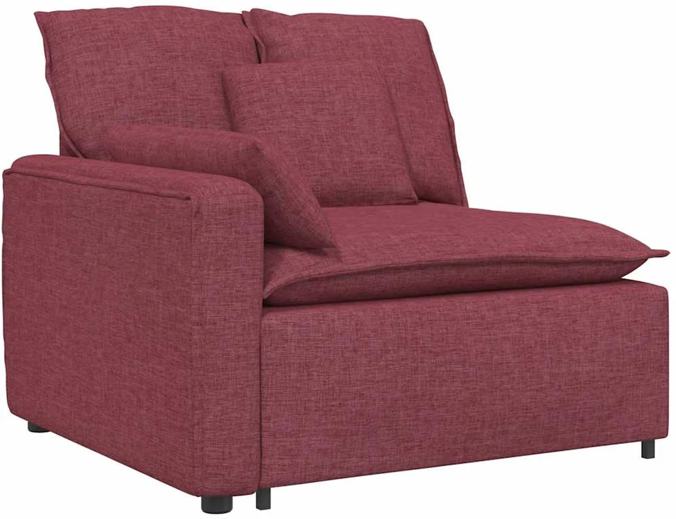 Modulinė sofa su pagalvėlėmis, vyno raudonumo