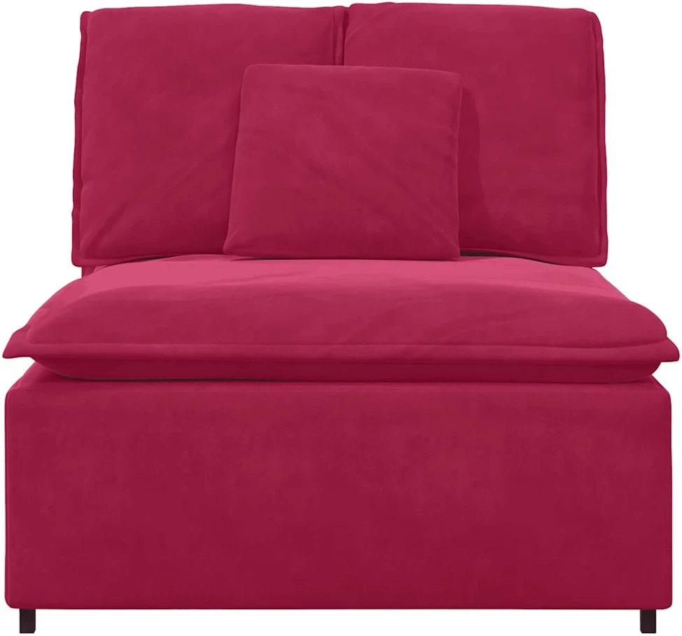 Modulinė sofa su pagalvėlėmis, vyno raudonumo, 100 cm