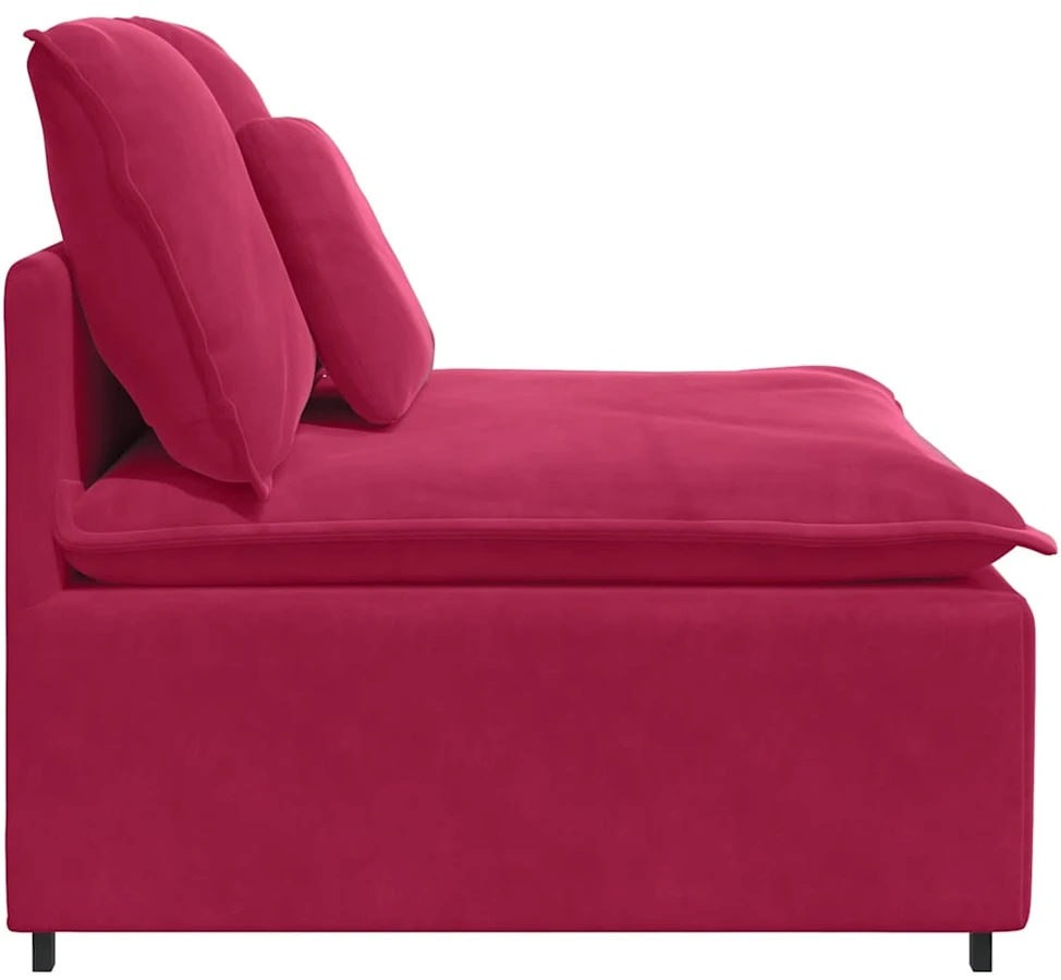 Modulinė sofa su pagalvėlėmis, vyno raudonumo, 100 cm