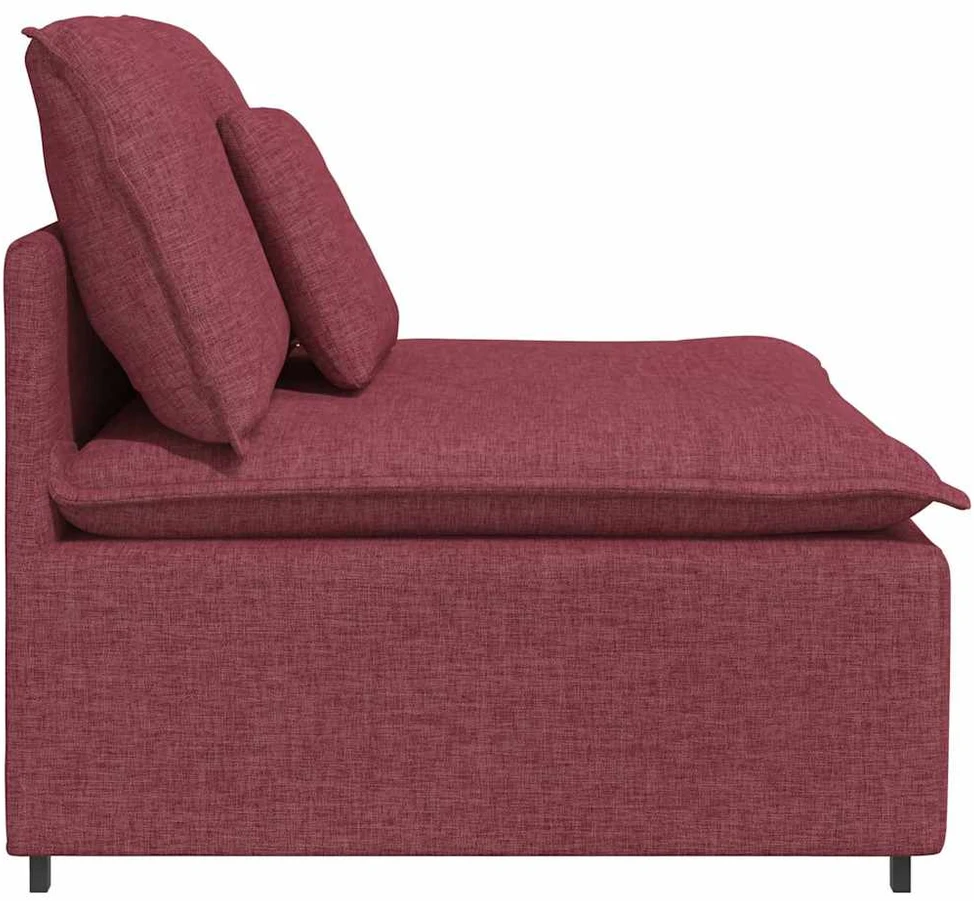 Modulinė sofa su pagalvėlėmis, vyno raudonumo, 100 cm