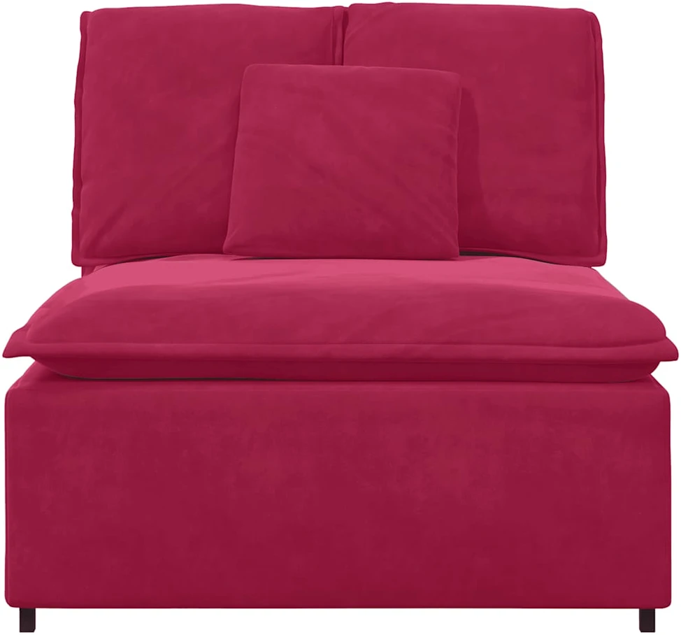 Modulinė sofa su pagalvėlėmis, vyno raudonumo, 100 cm