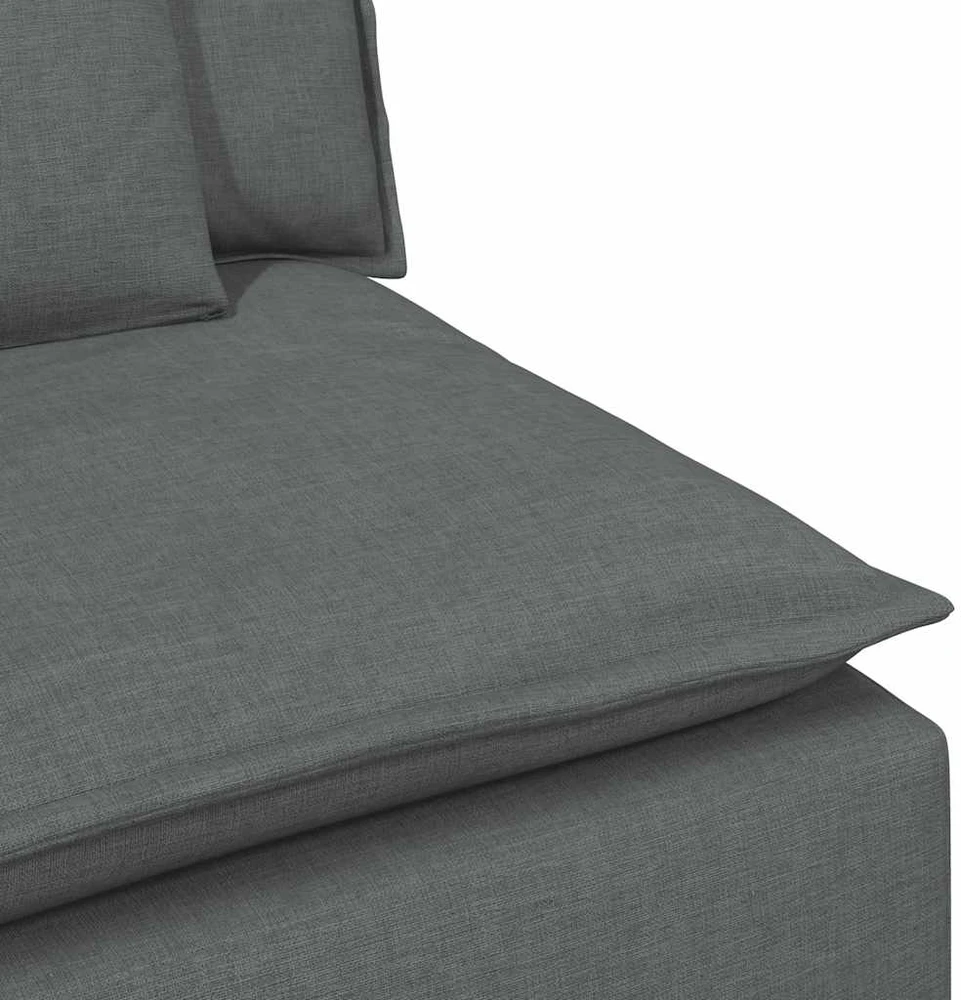 Modulinė sofa su pakoja ir pagalvėlėmis, tamsiai pilka