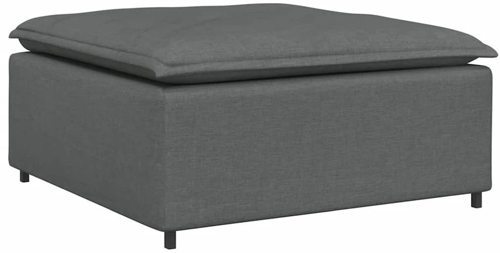 Modulinė sofa su pakoja ir pagalvėlėmis, audinys, tamsiai pilka