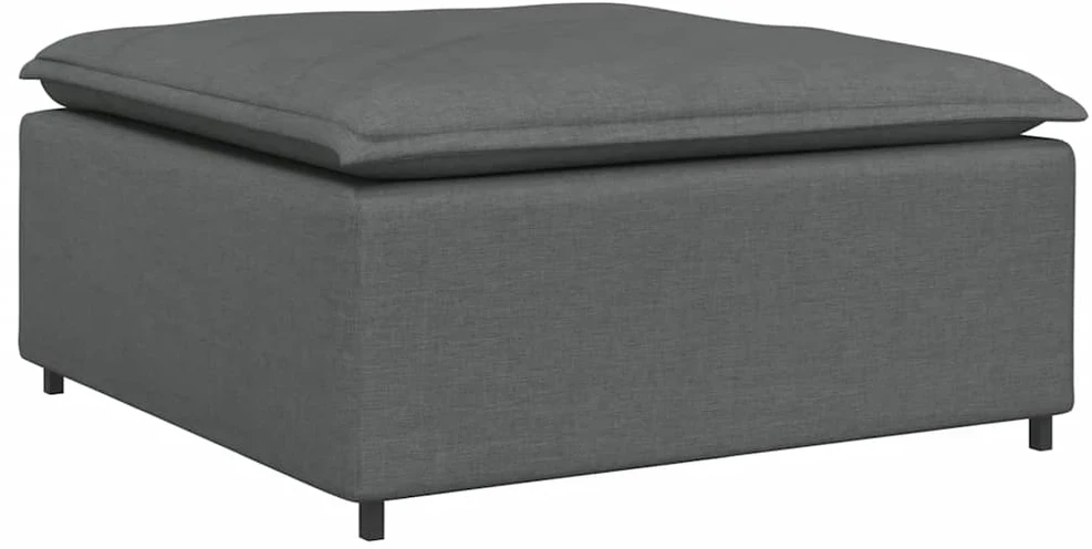 Modulinė sofa su pakoja ir pagalvėlėmis, audinys, tamsiai pilka