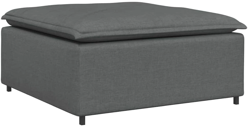 Modulinė sofa su pakoja ir pagalvėlėmis, audinys, tamsiai pilka