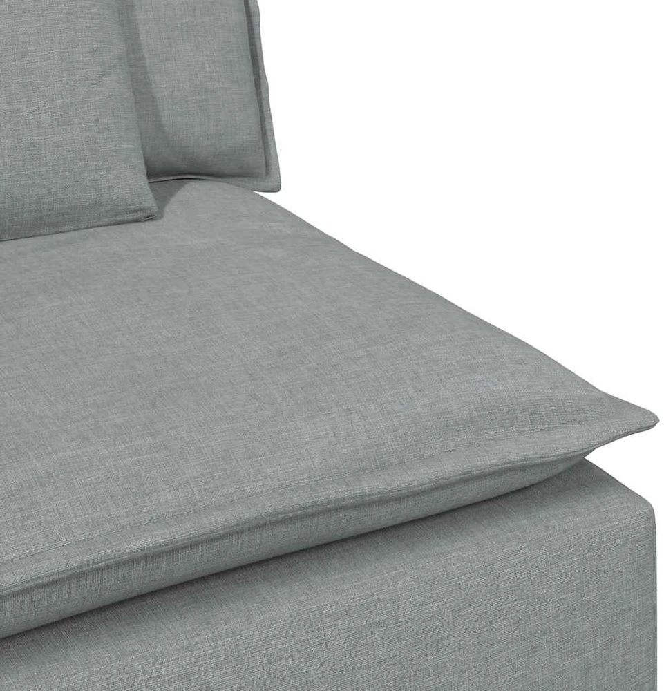Modulinė sofa su pakoja ir pagalvėlėmis, šviesiai pilka