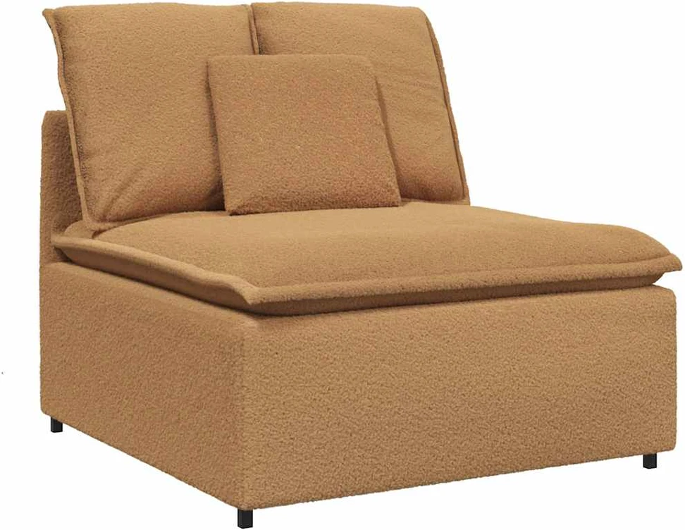 Modulinė sofa su pakoja ir pagalvėlėmis, smėlio spalvos