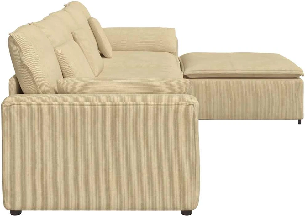 Modulinė sofa su pakoja ir pagalvėlėmis, pilkai žalia