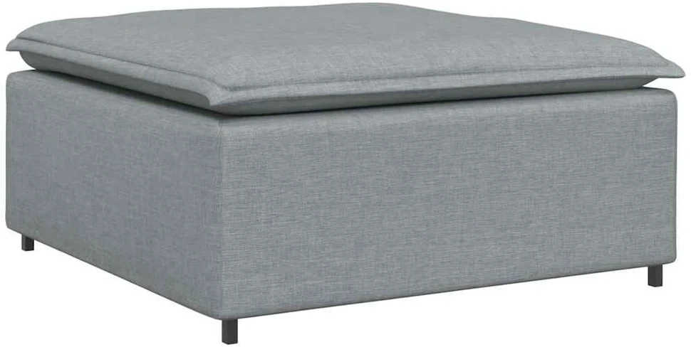 Modulinė sofa su pakoja ir pagalvėlėmis, audinys, šviesiai pilka