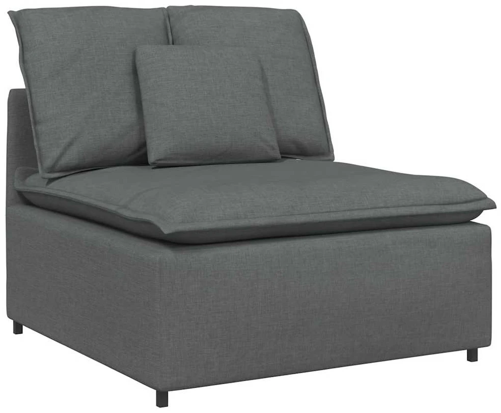 Modulinė sofa su pakoja ir pagalvėlėmis, tamsiai pilka