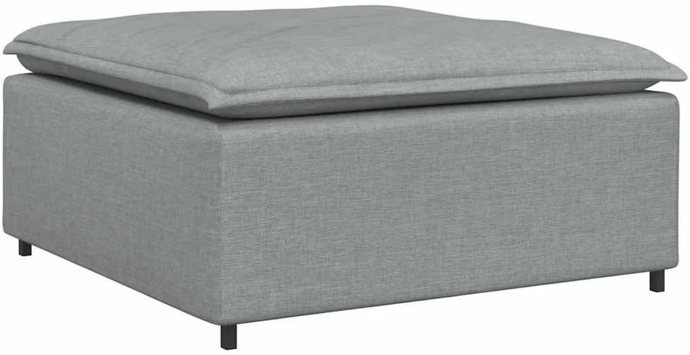 Modulinė sofa su pakoja ir pagalvėlėmis, audinys, šviesiai pilka