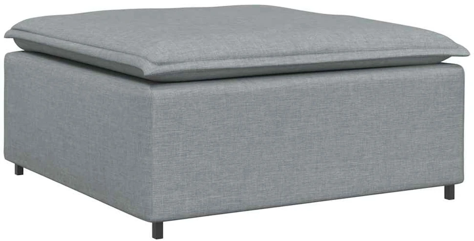 Modulinė sofa su pakoja ir pagalvėlėmis, audinys, šviesiai pilka