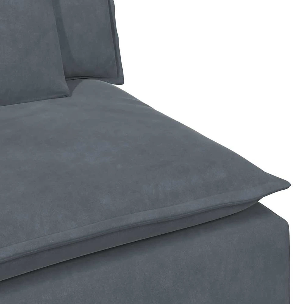 Modulinė sofa su pakoja ir pagalvėlėmis, tamsiai pilka