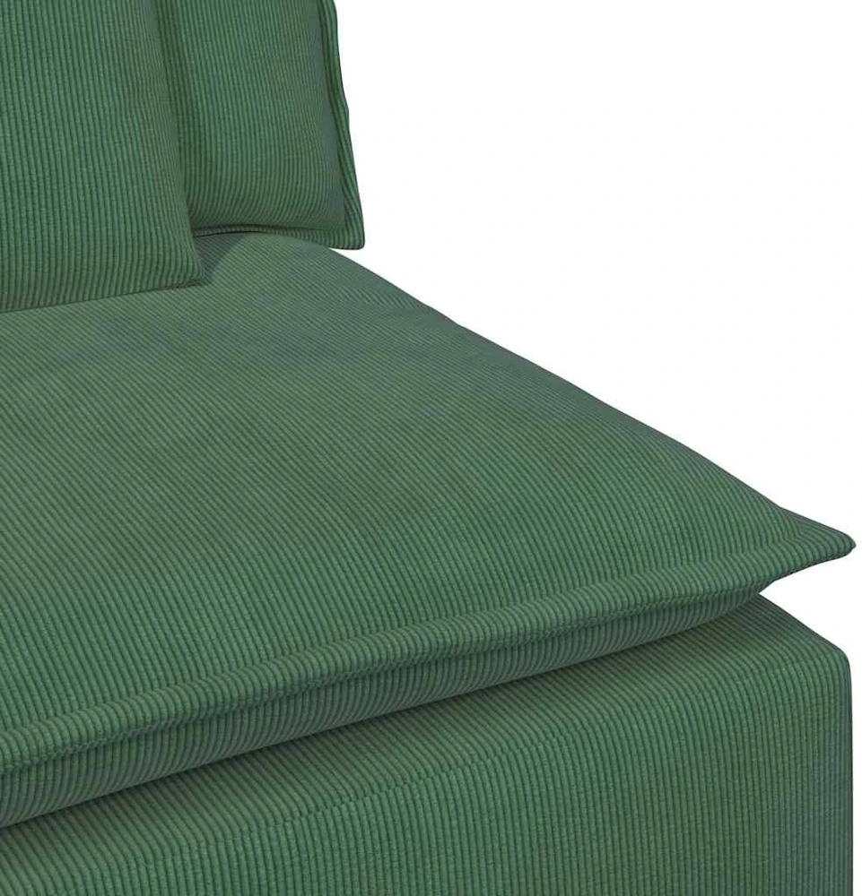 Modulinė sofa su porankiais ir pagalvėlėmis, tamsiai žalia, 100 cm