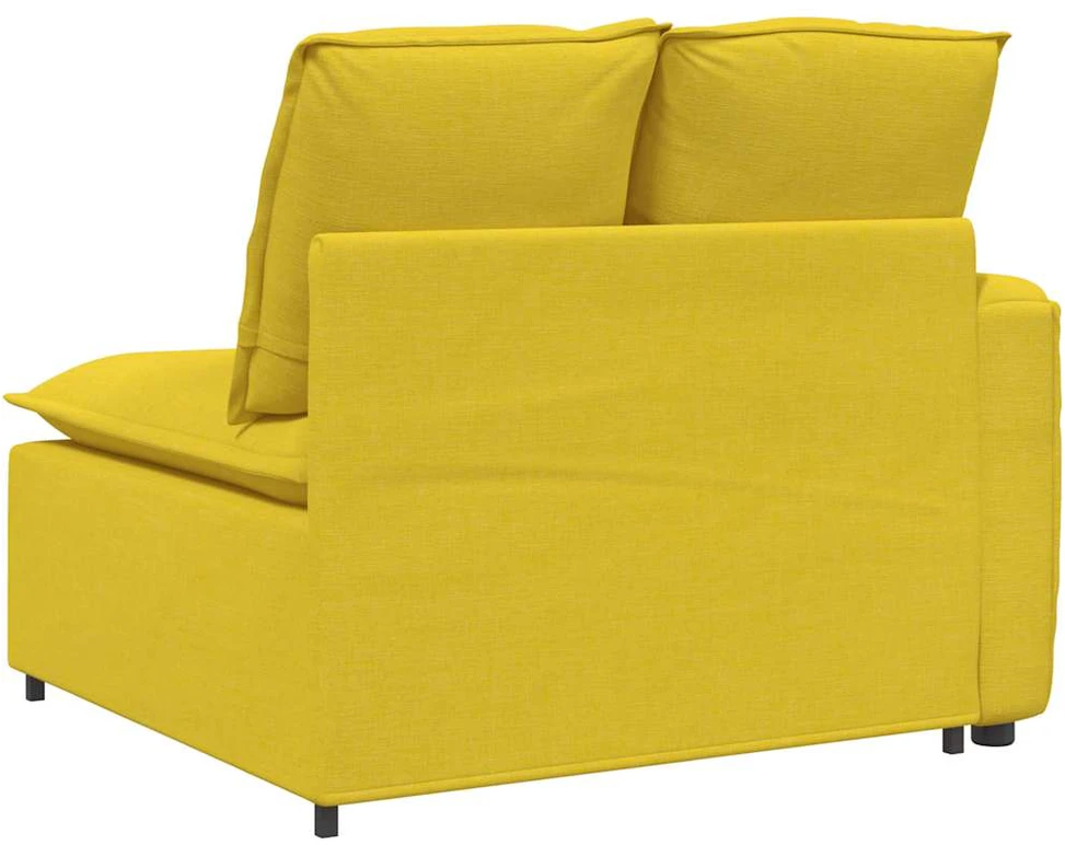 Modulinė sofa su porankiais ir pagalvėlėmis, šviesiai geltona, 100 cm