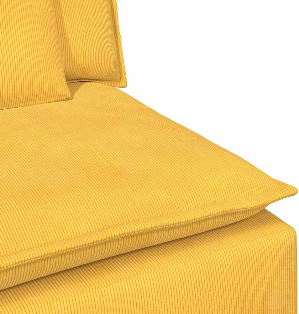 Modulinė sofa su porankiais ir pagalvėlėmis, šviesiai geltona, 100 cm