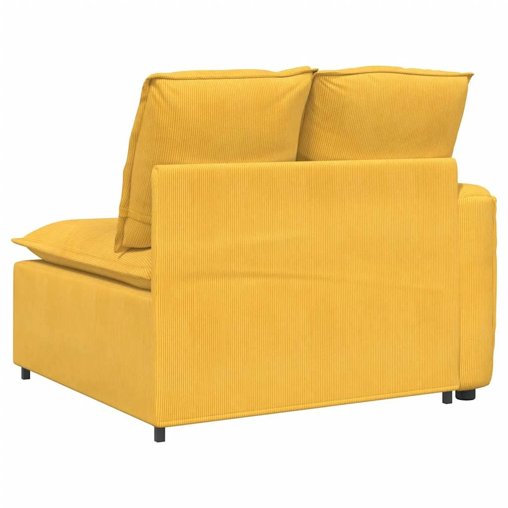 Modulinė sofa su porankiais ir pagalvėlėmis, šviesiai geltona, 100 cm
