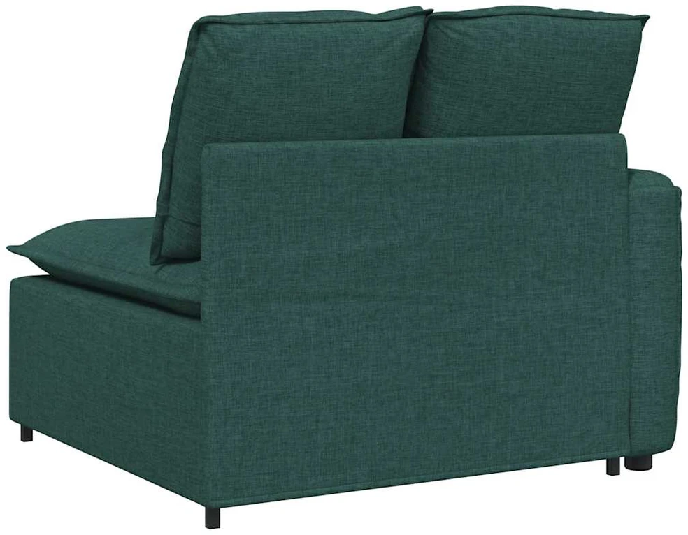 Modulinė sofa su porankiais ir pagalvėlėmis, tamsiai žalia, 100 cm