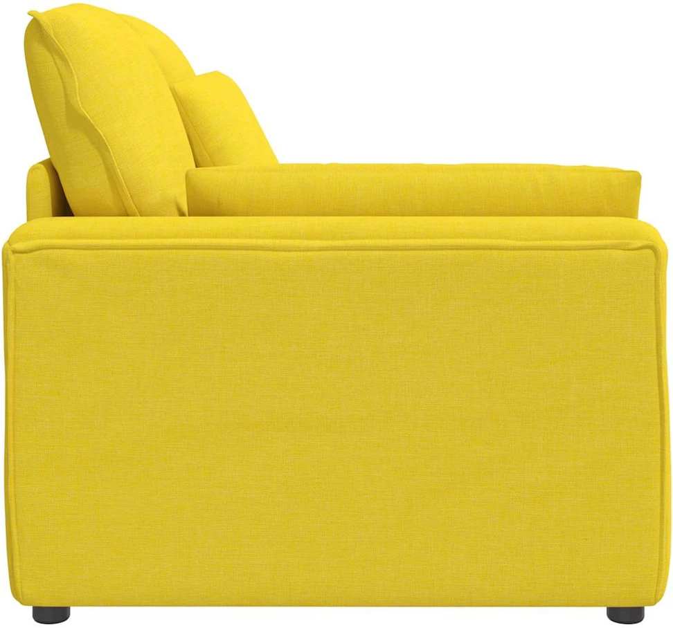 Modulinė sofa su porankiais ir pagalvėlėmis, šviesiai geltona, 100 cm