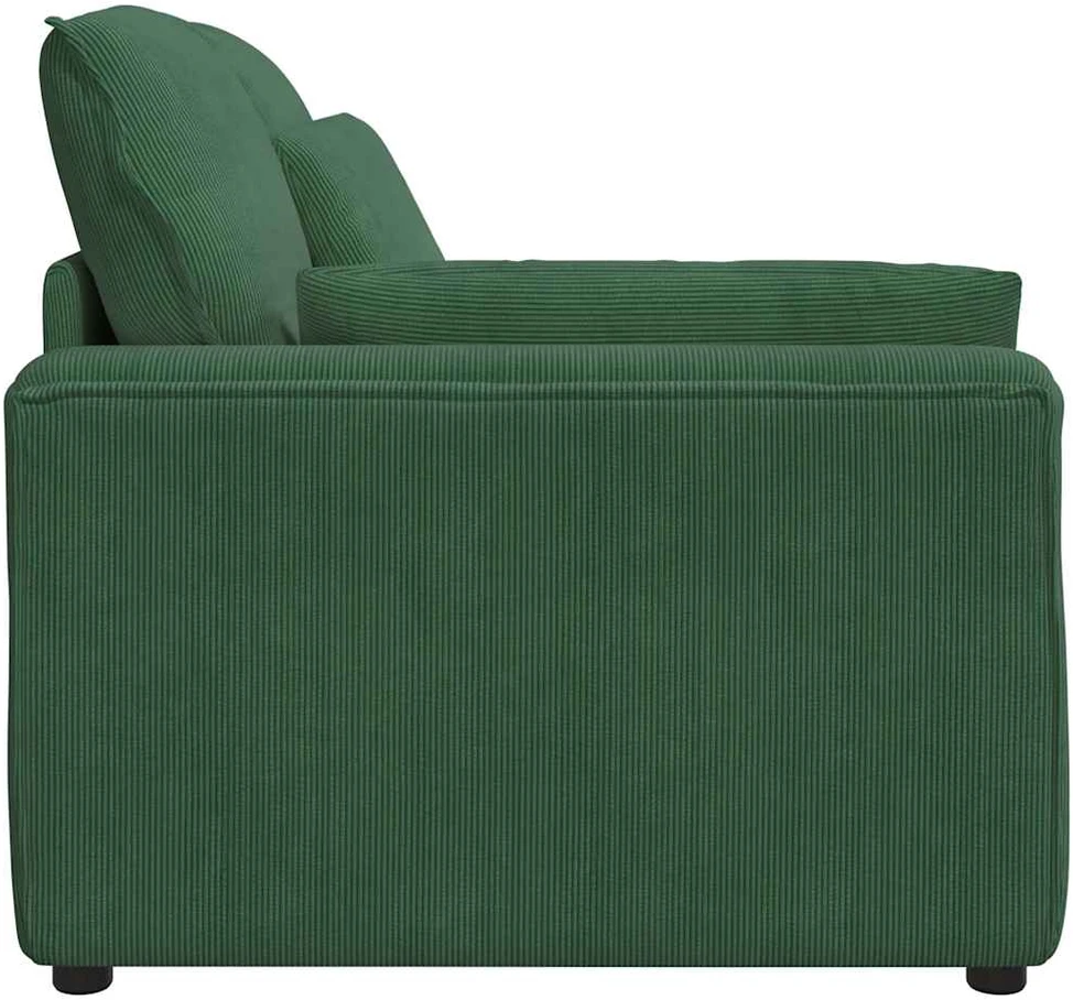 Modulinė sofa su porankiais ir pagalvėlėmis, tamsiai žalia, 100 cm