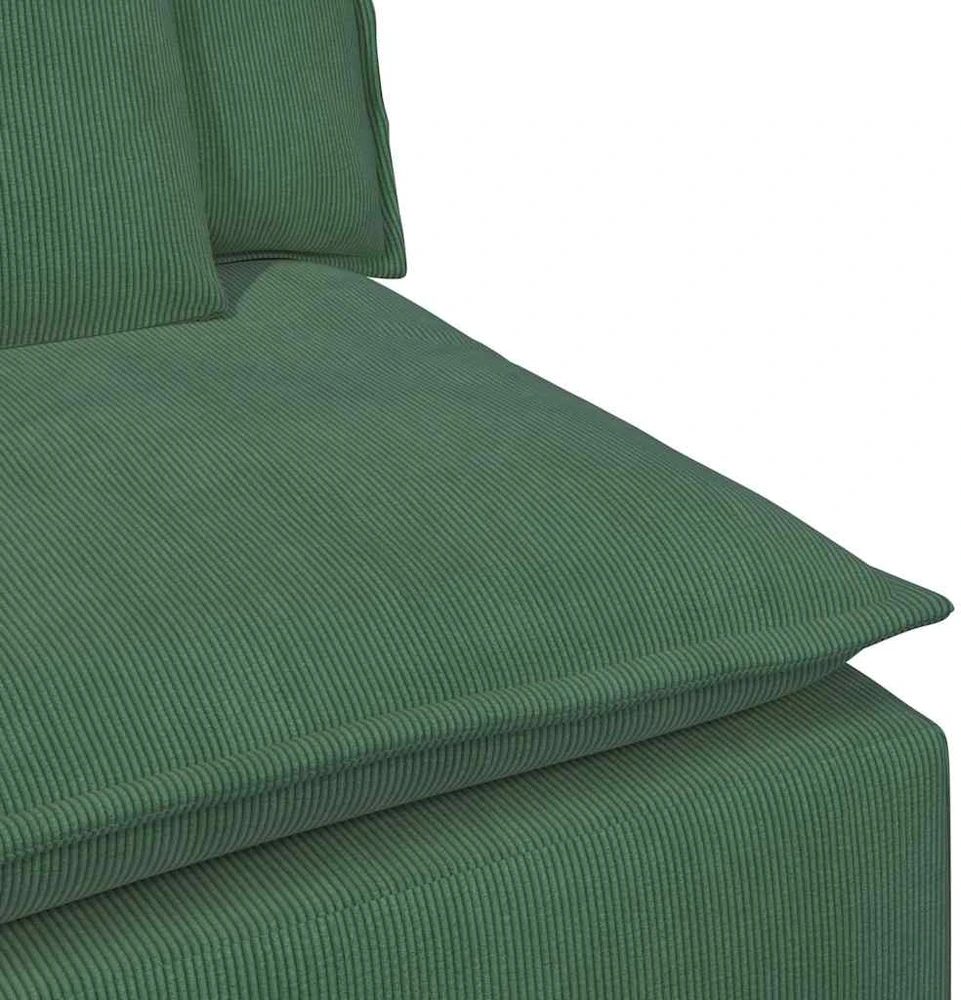 Modulinė sofa su porankiais ir pagalvėlėmis, tamsiai žalia, 100 cm
