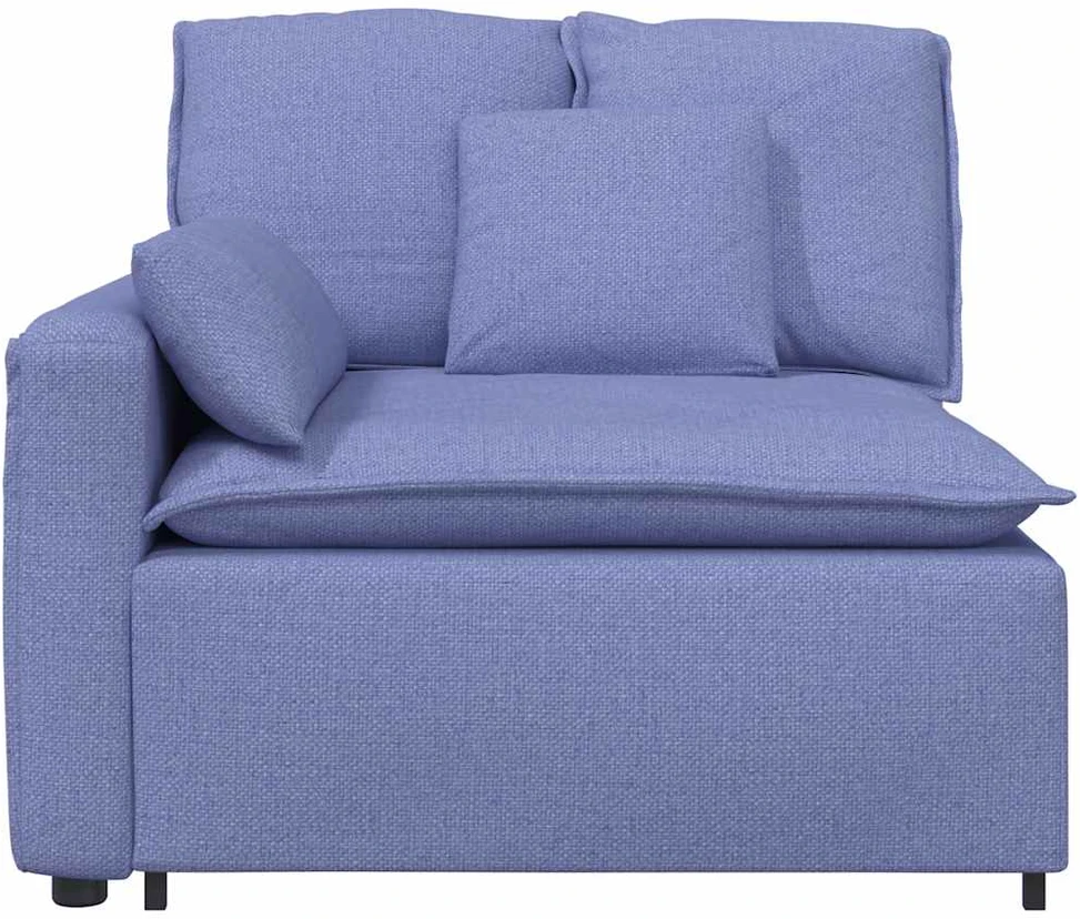 Modulinė sofa su porankiu, džinsinės mėlynos spalvos, 100 cm