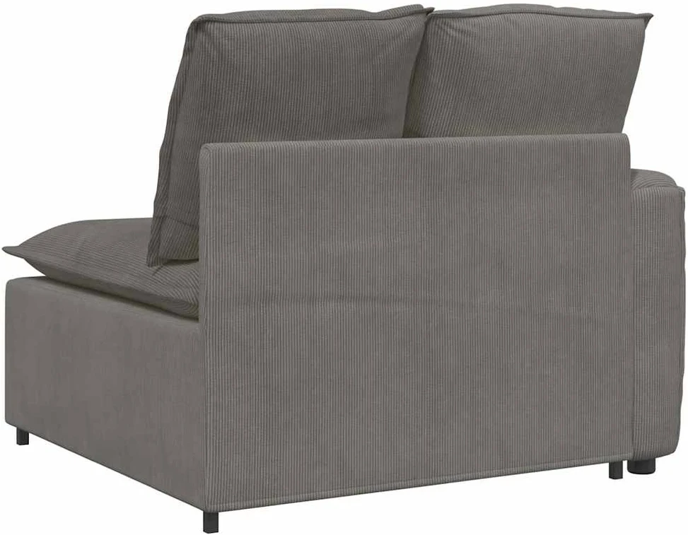 Modulinė sofa su porankiu ir pagalvėlėmis, šviesiai pilka, 100 cm