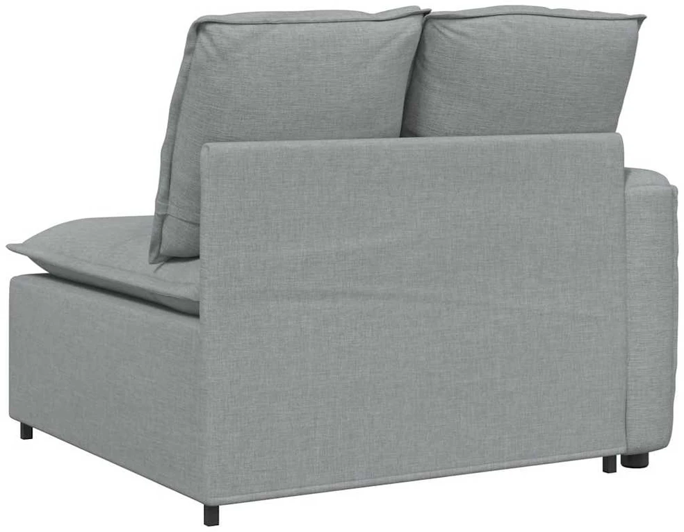 Modulinė sofa su porankiu ir pagalvėlėmis, šviesiai pilka, 100 cm