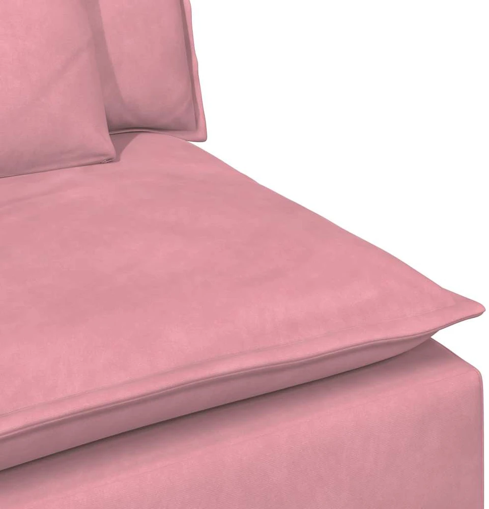 Modulinė sofa su porankiu ir pagalvėlėmis, rožinė, 100 cm
