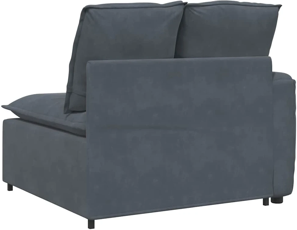 Modulinė sofa su porankiu ir pagalvėlėmis, tamsiai pilka, 100 cm