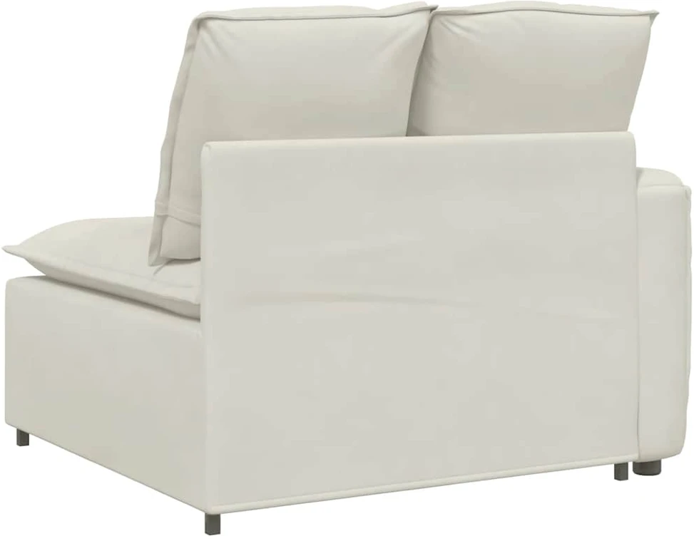 Modulinė sofa su porankiu ir pagalvėlėmis, kreminės spalvos, 100 cm