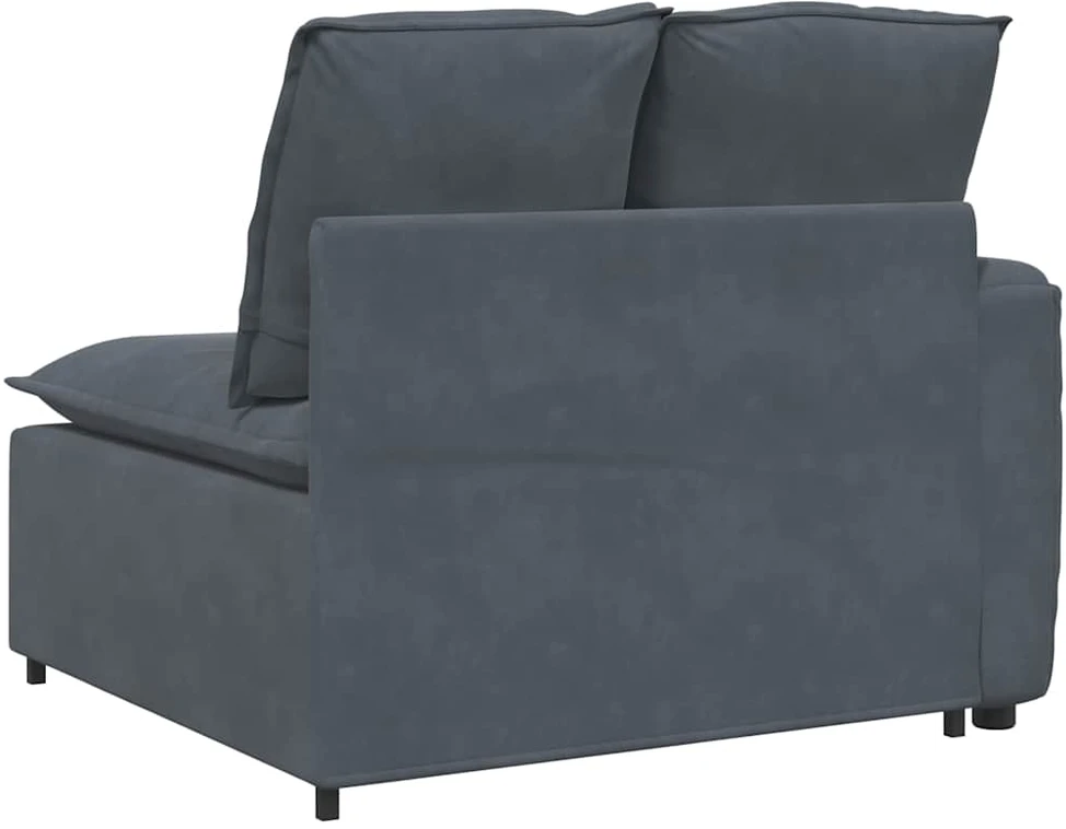 Modulinė sofa su porankiu ir pagalvėlėmis, tamsiai pilka, 100 cm