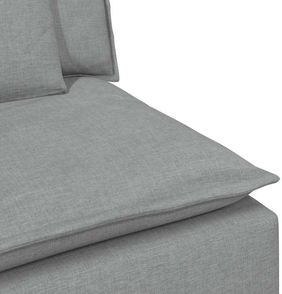 Modulinė sofa su porankiu ir pagalvėlėmis, šviesiai pilka, 100 cm