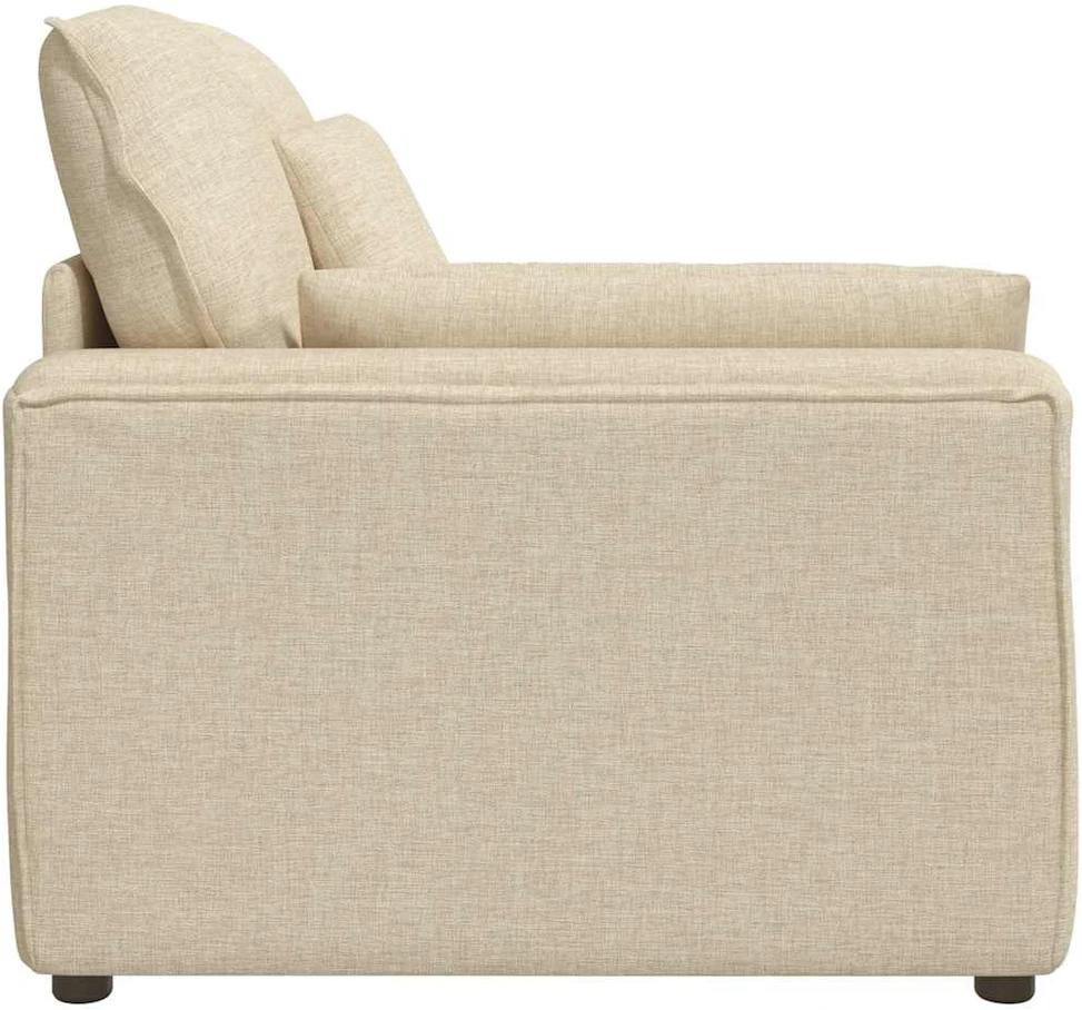 Modulinė sofa su porankiu ir pagalvėlėmis, kreminės spalvos, 100 cm