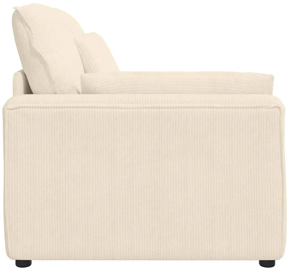 Modulinė sofa su porankiu ir pagalvėlėmis, kreminės spalvos, 100 cm