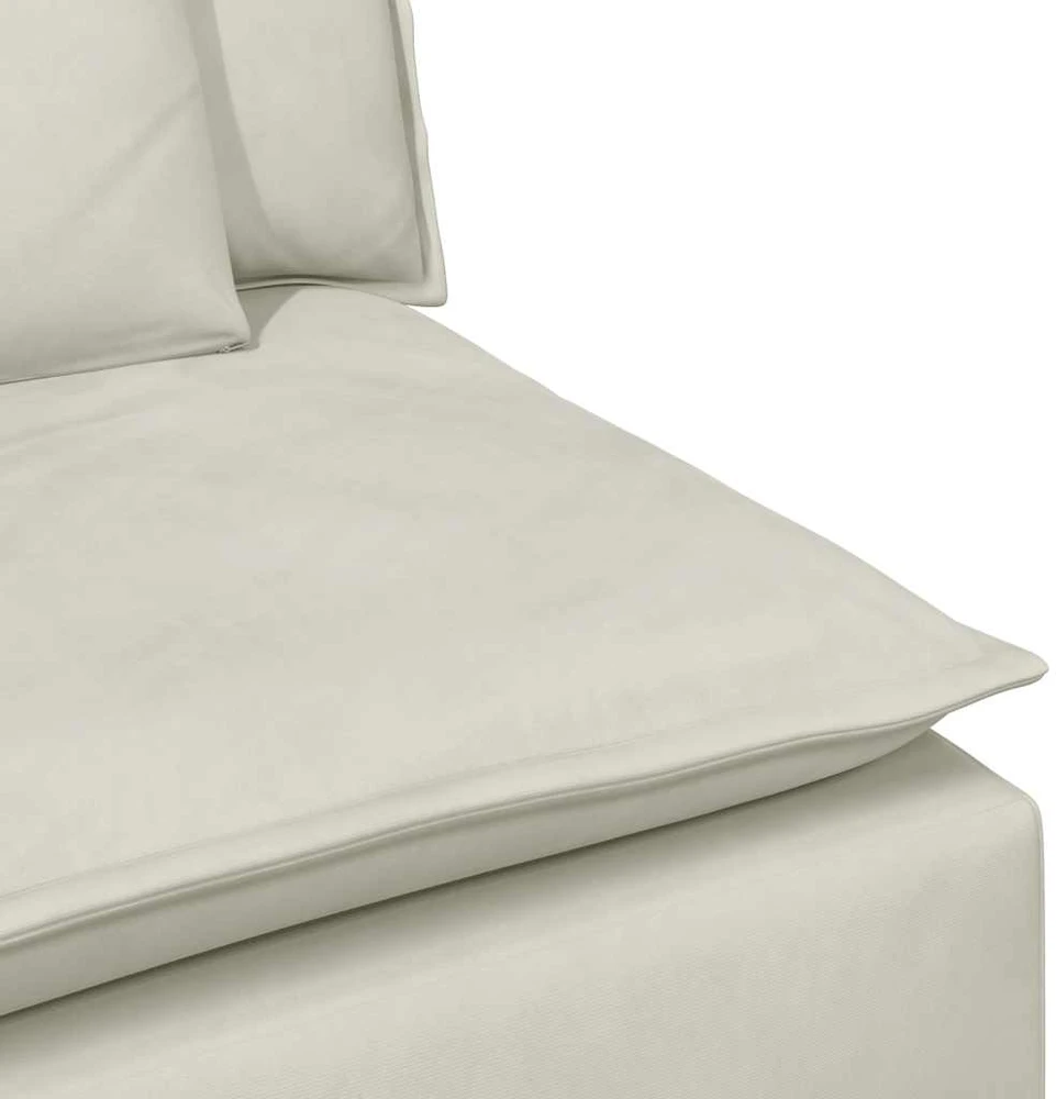 Modulinė sofa su porankiu ir pagalvėlėmis, kreminės spalvos, 100 cm