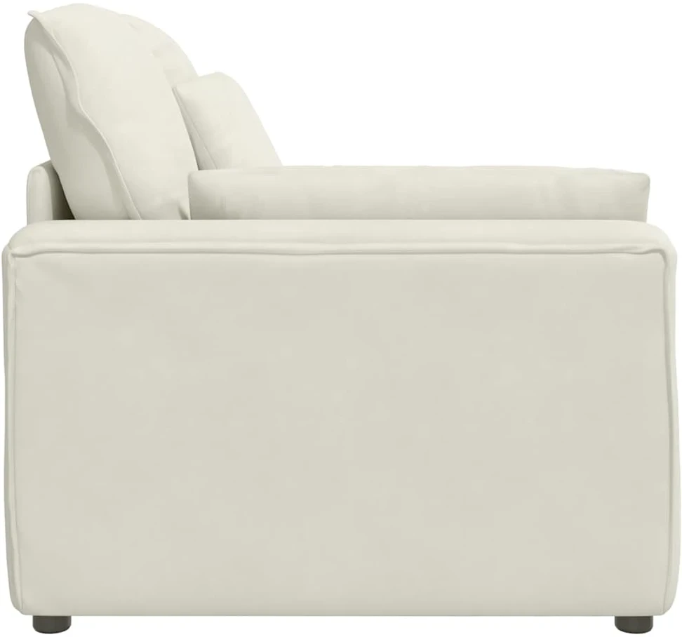 Modulinė sofa su porankiu ir pagalvėlėmis, kreminės spalvos, 100 cm