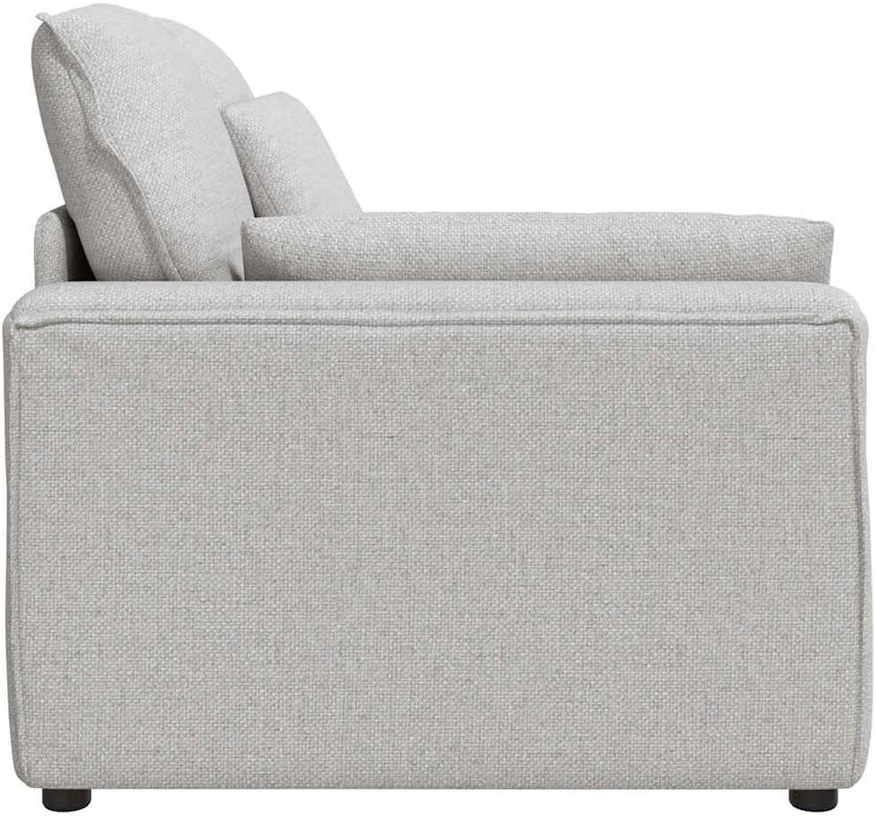 Modulinė sofa su porankiu ir pagalvėlėmis, pilka, 100 cm