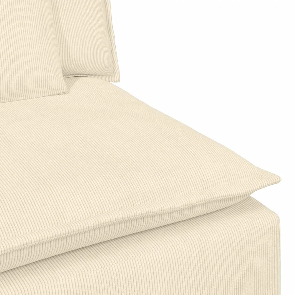 Modulinė sofa su porankiu ir pagalvėlėmis, kreminės spalvos, 100 cm