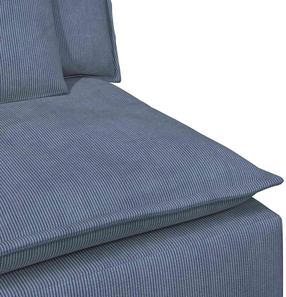 Modulinė sofa su porankiu ir pagalvėlėmis, mėlyna, 100 cm