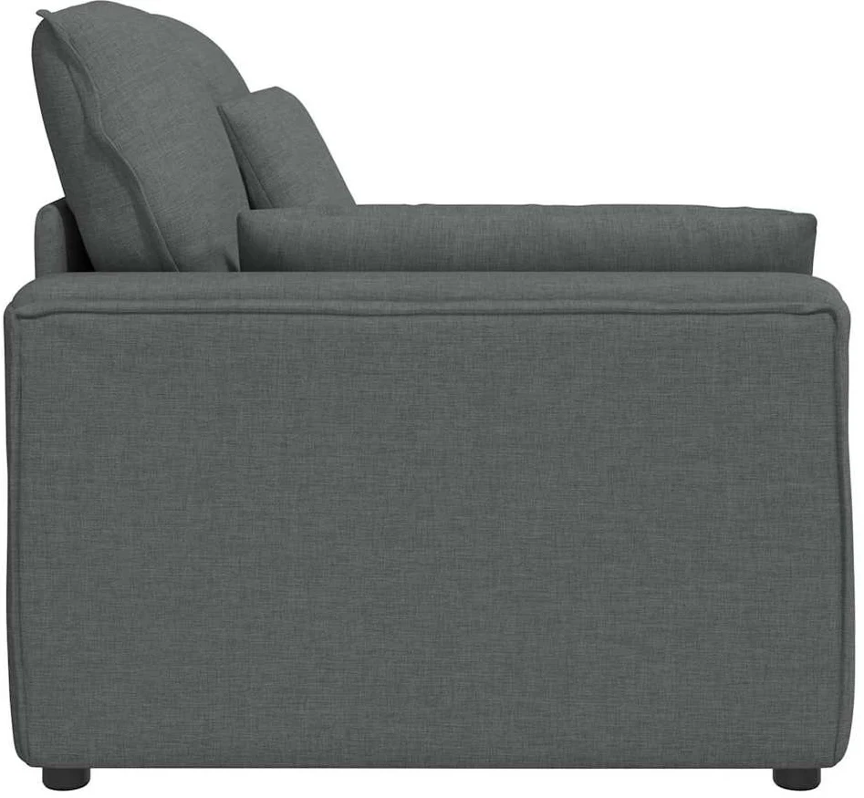 Modulinė sofa su porankiu ir pagalvėlėmis, tamsiai pilka, 100 cm