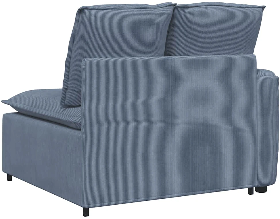 Modulinė sofa su porankiu ir pagalvėlėmis, mėlyna, 100 cm