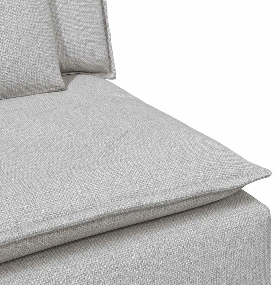Modulinė sofa su porankiu ir pagalvėlėmis, pilka, 100 cm