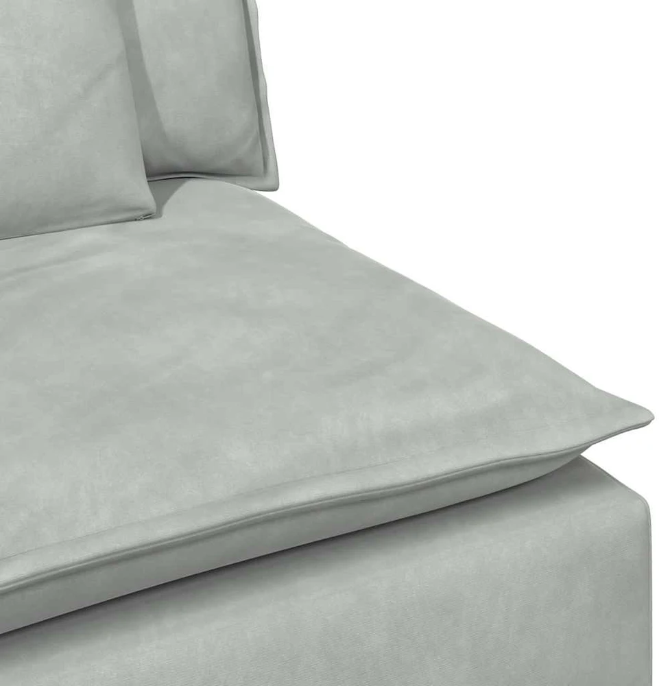 Modulinė sofa su porankiu ir pagalvėlėmis, šviesiai pilka, 100 cm